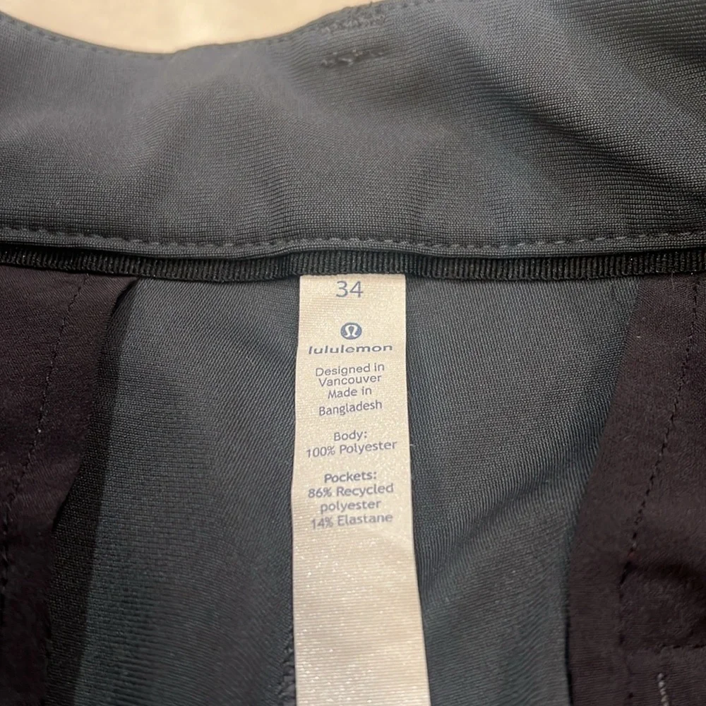 Lululemon Commission Pant Slim‎ Melanite Size Waist 34